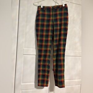 Hot Topic Rainbow plaid ankle pants, size small